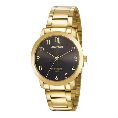 Relógio Feminino Mondaine Signo Escorpião 32247LPMKD Dourado