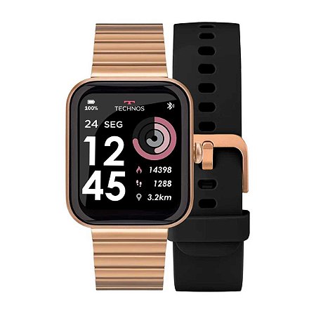 Smartwatch Technos Troca-Pulseira TMAXAP/8J Rose e Preto