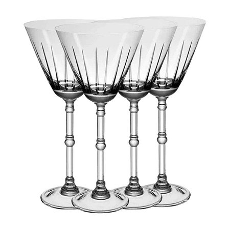 Conjunto de 4 Taças de Cristal Oxford Arlequim - 360ml