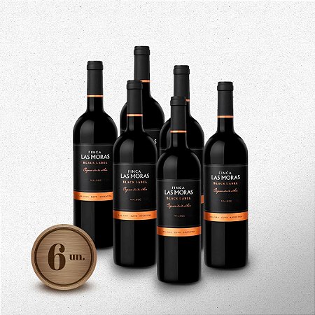Vinho Black Label Malbec 2019 750ml - Las Moras Caixa Com 06 Unidades