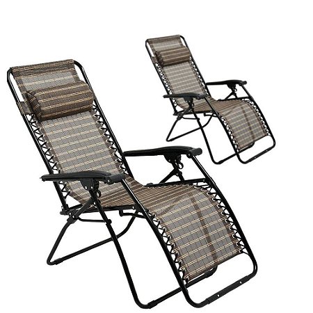 KIT 2 Cadeiras Sevilha Reclináveis Marrom - MOR