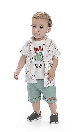 Conjunto Camisa, Camiseta e Bermuda - ALEKIDS