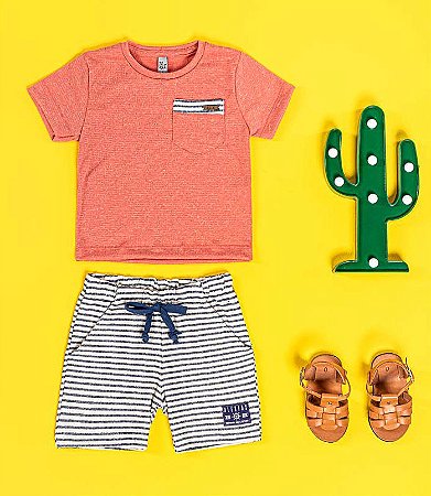 Conjunto Camisa E Bermuda Moletinho - ALEKIDS