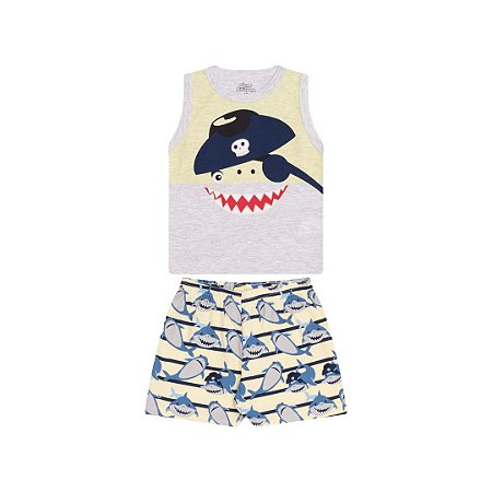 PIJAMA MASCULINO EM MEIA MALHA BRILHA NO ESCURO - BICHO BAGUNÇA