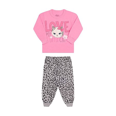 PIJAMA FEMININO MANGA LONGA BRILHA NO ESCURO - BICHO BAGUNÇA