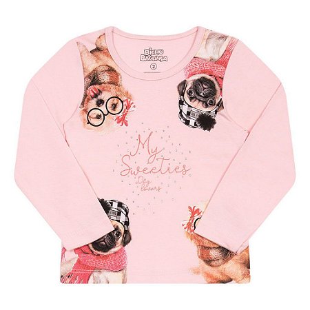 BLUSA EM COTTON COM STRASS - BICHO BAGUNÇA