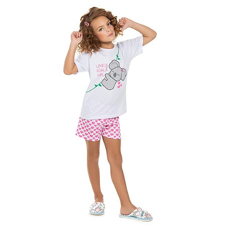 PIJAMA FEMININO EM MEIA MALHA QUE BRILHA ESCURO - BICHO BAGUNÇA