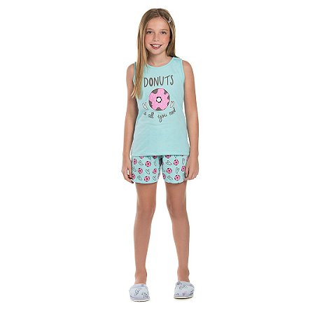 PIJAMA FEMININO EM MEIA MALHA QUE BRILHA ESCURO - BICHO BAGUNÇA
