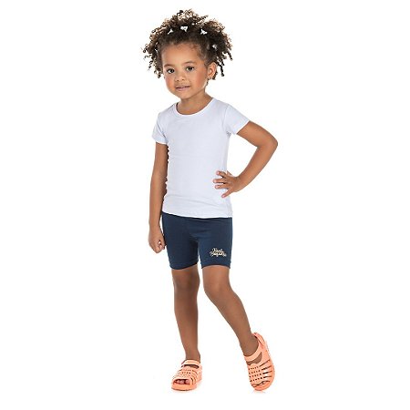 BERMUDA CICLISTA EM COTTON COM PLAQUINHA - BICHO BAGUNÇA