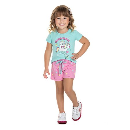 CONJUNTO EM COTTON E MOLETINHO - BICHO BAGUNÇA