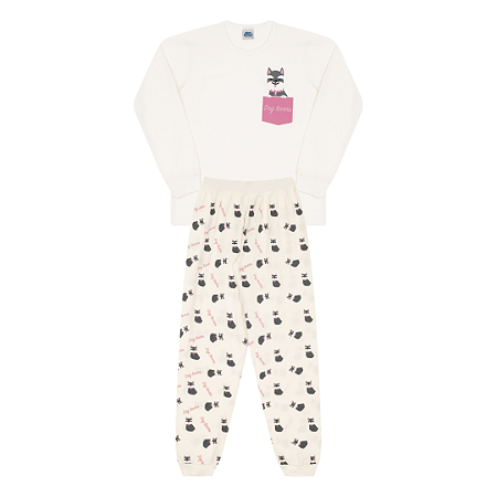 PIJAMA FEMININO ESTAMPA BRILHA NO ESCURO - BICHO BAGUNÇA