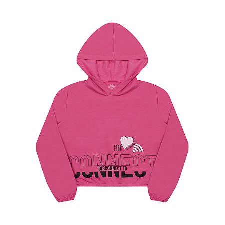 CASACO EM MOLETOM COM CAPUZ E GLITTER NA ESTAMPA - BICHO BAGUNÇA