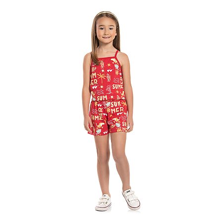 Conjunto feminino em cotton todo estampado - BICHO BAGUNÇA