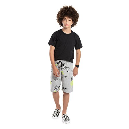 Bermuda masculina em moletinho - BICHO BAGUNÇA