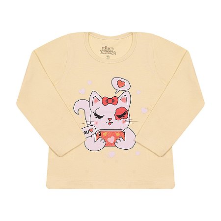 BLUSA FEMININA DE COTTON COM GLITTER NA ESTAMPA - BICHO BAGUNÇA