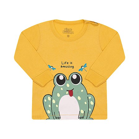 CAMISA MASCULINA DE MEIA MALHA COM APLIQUE INTERATIVO - BICHO BAGUNÇA