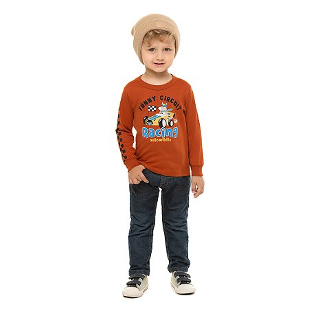 CAMISA MASCULINA COM PUFF NA ESTAMPA - BICHO BAGUNÇA