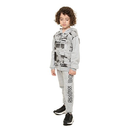 CONJUNTO MASCULINO COM ZIPPER E CAPUZ - BICHO BAGUNÇA