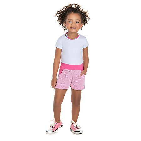 SHORTS DE COTTON GLITTER COM TELINHA - BICHO BAGUNÇA