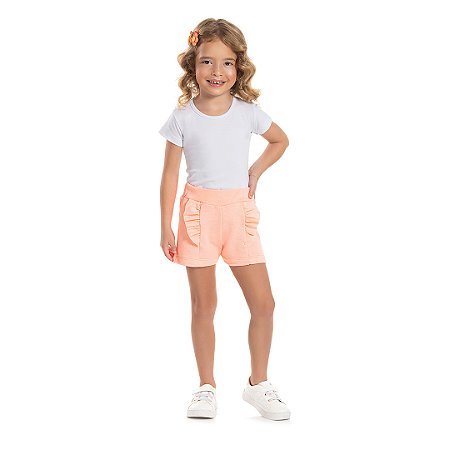 SHORTS EM MOLETINHO C/ PEROLAS APLICADAS - BICHO BAGUNÇA