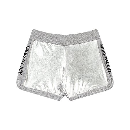 SHORTS EM MOLETINHO FLAME C/ TECIDO FOIL - BICHO BAGUNÇA