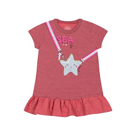 VESTIDO EM MOLETINHO G FLAME - BICHO BAGUNÇA