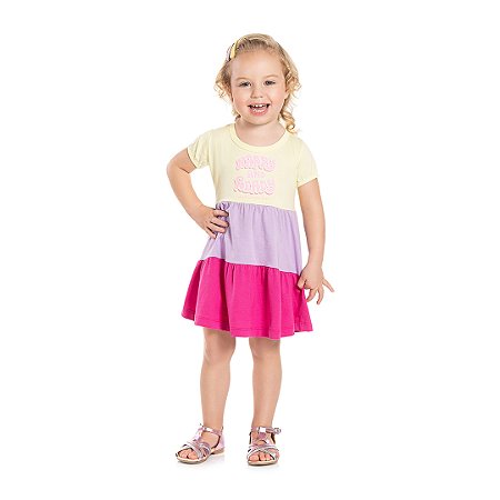 VESTIDO EM MEIA MALHA 3 MARIAS C/ ESTAMPA - BICHO BAGUNÇA