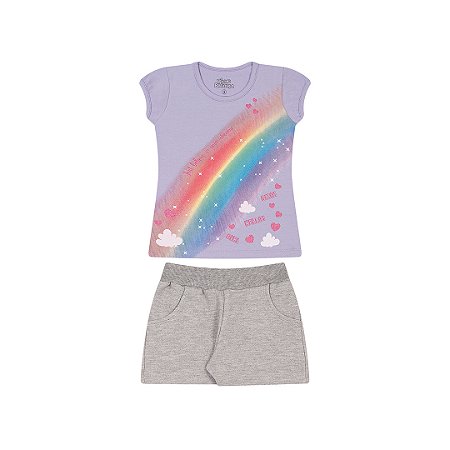 CONJUNTO EM COTTON E MOLETINHO - BICHO BAGUNÇA
