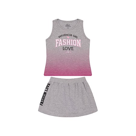 CONJUNTO EM COTTON C/ GLITTER - BICHO BAGUNÇA