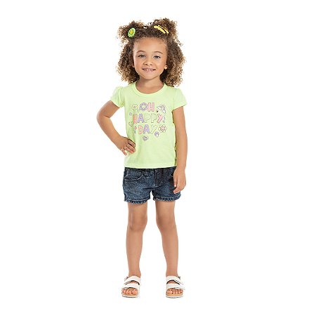 BLUSA EM MEIA MALHA NEON C/ STRASS - BICHO BAGUNÇA