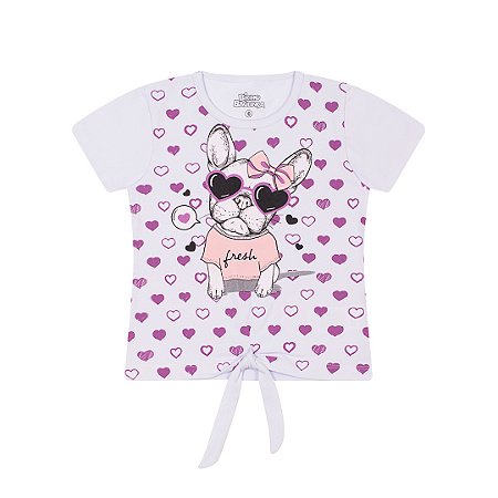 BLUSA EM COTTON C/ AMARRAÇAO - BICHO BAGUNÇA