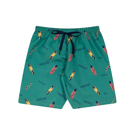 BERMUDA DE TACTEL SUBLIMADO C/ CORDAO - BICHO BAGUNÇA