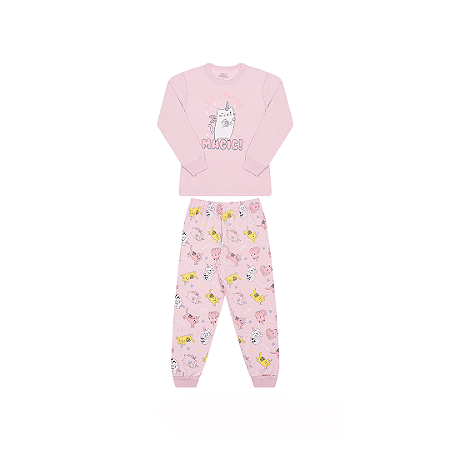 PIJAMA FEMININO EM MEIA MALHA QUE BRILHA NO ESCURO - BICHO BAGUNÇA