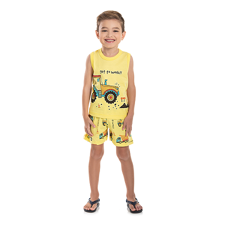 PIJAMA MASCULINO EM MEIA MALHA BRILHA NO ESCURO - BICHO BAGUNÇA