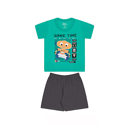 PIJAMA MASCULINO EM MEIA MALHA BRILHA NO ESCURO - BICHO BAGUNÇA