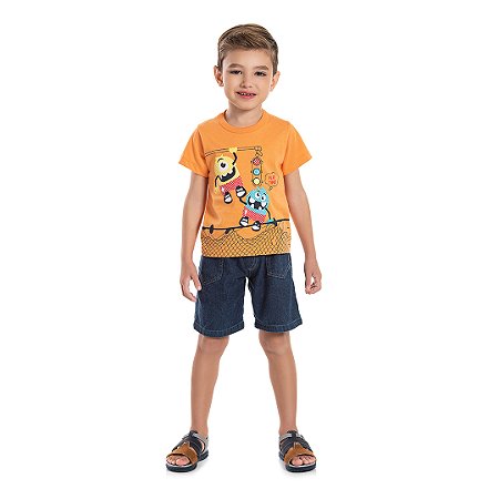 CAMISA EM MEIA MALHA C/ PUFF - BICHO BAGUNÇA