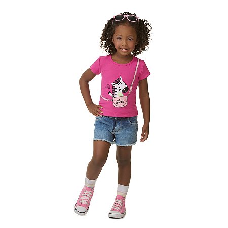 BLUSA EM COTTON COM GLITTER NA ESTAMPA - BICHO BAGUNÇA