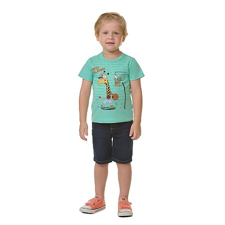 CAMISETA DE MEIA MALHA COM PUFF NA ESTAMPA - BICHO BAGUNÇA