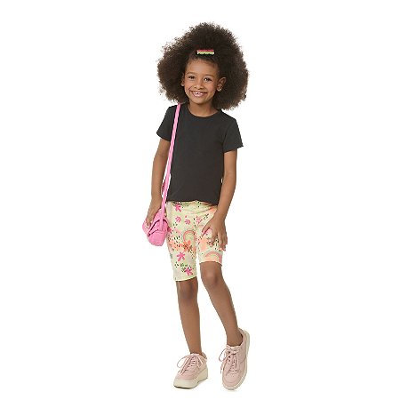BERMUDA CICLISTA EM COTTON ESTAMPADA - BICHO BAGUNÇA