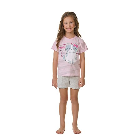 PIJAMA FEMININO EM MEIA MALHA BRILHA NO ESCURO - BICHO BAGUNÇA