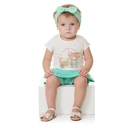 CONJUNTO EM COTTON E MALHA POA - BICHO BAGUNÇA