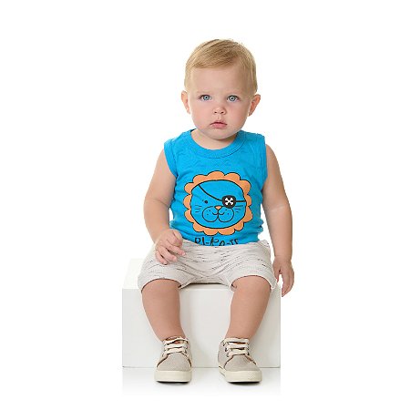 CONJUNTO EM MEIA MALHA E MOLETINHO JET - BICHO BAGUNÇA