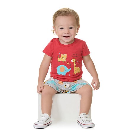 CONJUNTO EM MEIA MALHA E MOLETINHO - BICHO BAGUNÇA