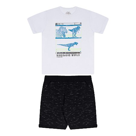 CONJUNTO EM MEIA MALHA E MOLETINHO JET - BICHO BAGUNÇA