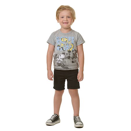 CAMISA EM MEIA MALHA COM PUFF - BICHO BAGUNÇA