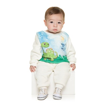 CONJUNTO DE PELO FLEECE COM ESTAMPA - BICHO BAGUNÇA