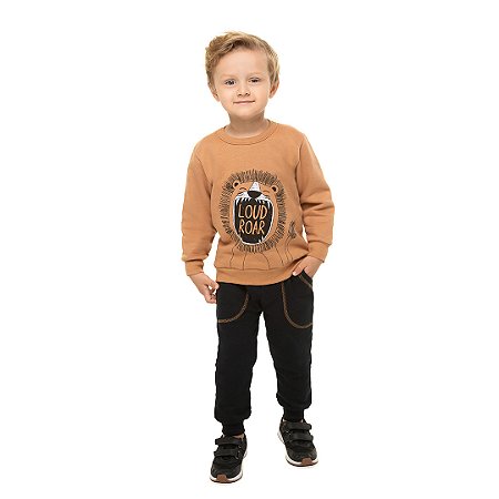 CONJUNTO DE MOLETOM COM BOLSO - BICHO BAGUNÇA