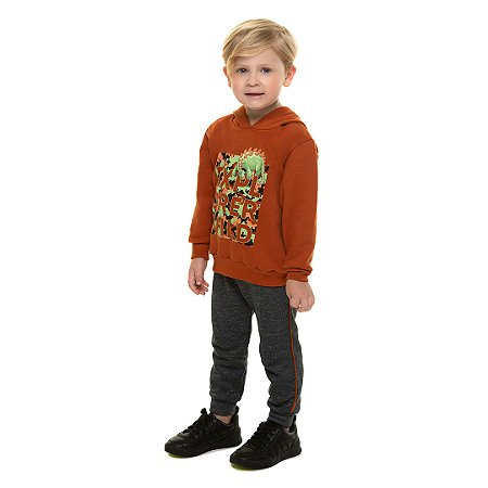 CONJUNTO DE MOLETOM COM CAPUZ - BICHO BAGUNÇA