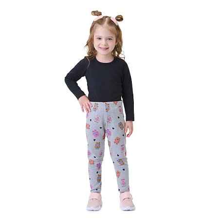 LEGGING DE MOLECOTTON COM ESTAMPA - BICHO BAGUNÇA