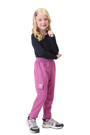 CALÇA DE MOLETOM FLAME COM BOLSO E PLAQUINHA - BICHO BAGUNÇA